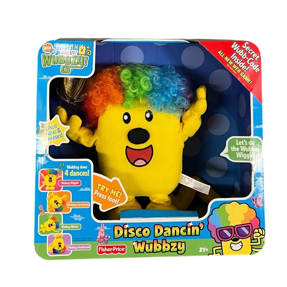 Wow Wow Wubbzy Disco Dancin Wubbzy Fisher-Price Animated Plush Rainbow Afro Toy
